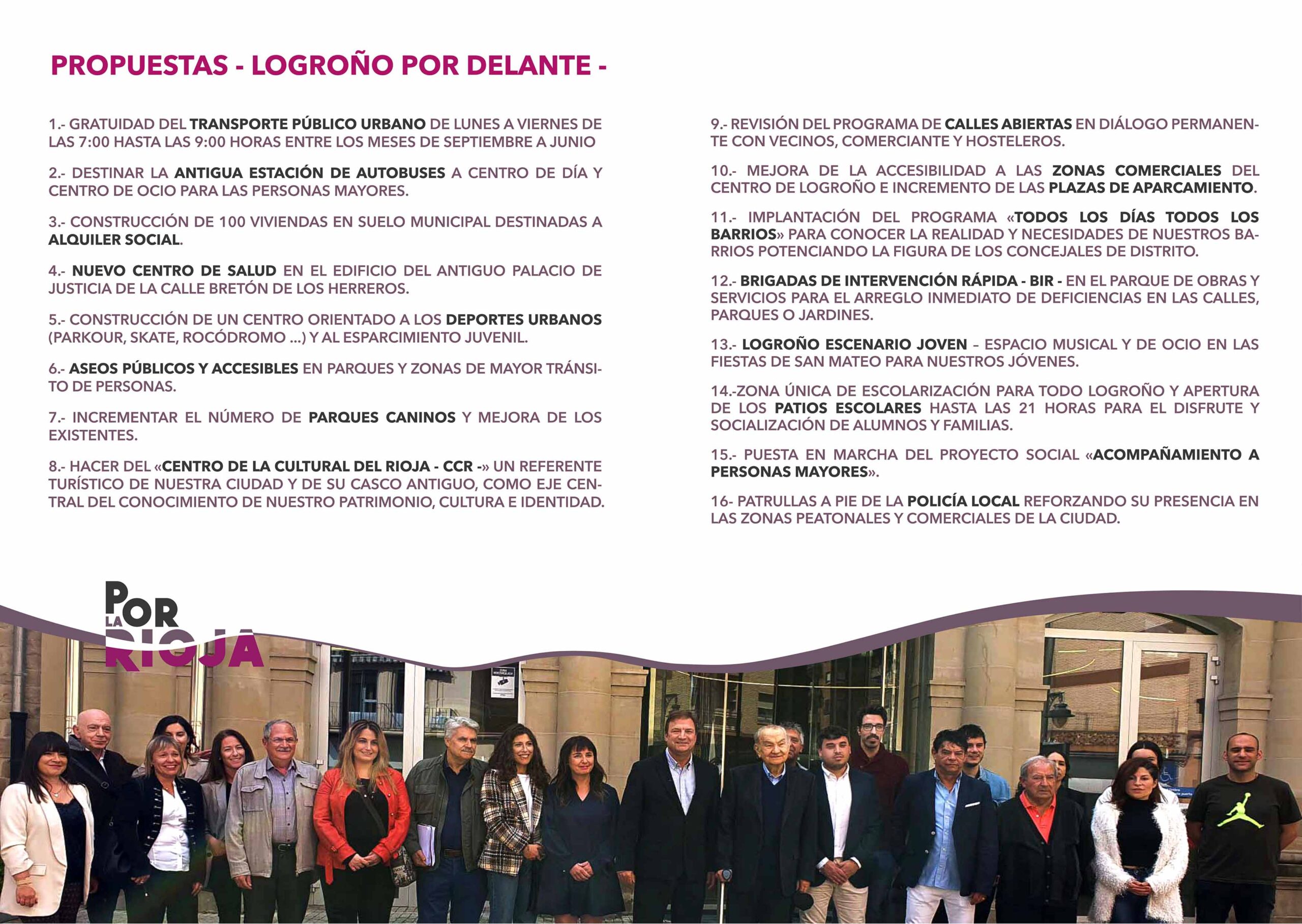 Programa electoral de Por La Rioja - Por Logroño